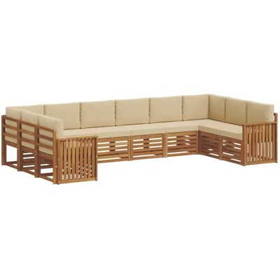 vidaXL Sofagarnituren 10 Tlg Natur und Beige Massivholz Akazie 3375558 vidaXL Sofagarnituren 10 Tlg Natur und Beige Massivholz Akazie 3375558