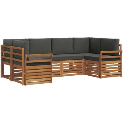 vidaXL Sofagarnituren 20 Tlg Natur und Anthrazit Massivholz Akazie 3375372 vidaXL Sofagarnituren 20 Tlg Natur und Anthrazit Massivholz Akazie 3375372