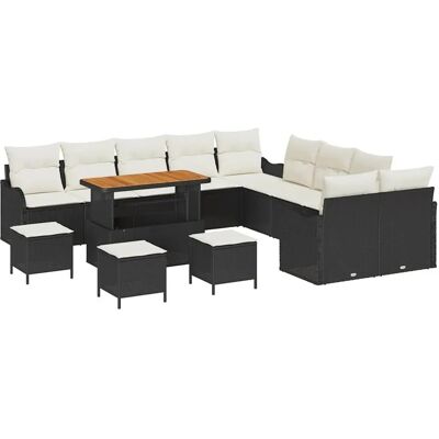 vidaXL Garten-Sofa-Set 14-Tlg Schwarz Poly Rattan 3362330 vidaXL Garten-Sofa-Set 14-Tlg Schwarz Poly Rattan 3362330