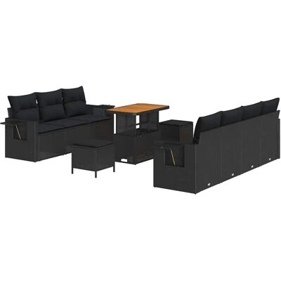 vidaXL Garten-Sofa-Set 10-Tlg Schwarz Poly Rattan 3361709 vidaXL Garten-Sofa-Set 10-Tlg Schwarz Poly Rattan 3361709