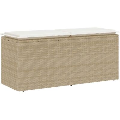 Furnicato Gartenbank Mit Kissen Beige 110x40x44 Cm Poly Rattan Furnicato Gartenbank Mit Kissen Beige 110x40x44 Cm Poly Rattan