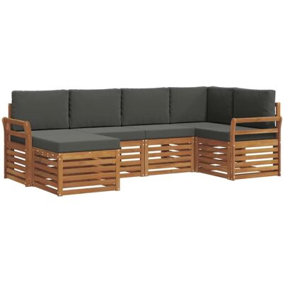 vidaXL Sofagarnituren 6 Tlg Natur und Anthrazit Massivholz Akazie 3375092 vidaXL Sofagarnituren 6 Tlg Natur und Anthrazit Massivholz Akazie 3375092