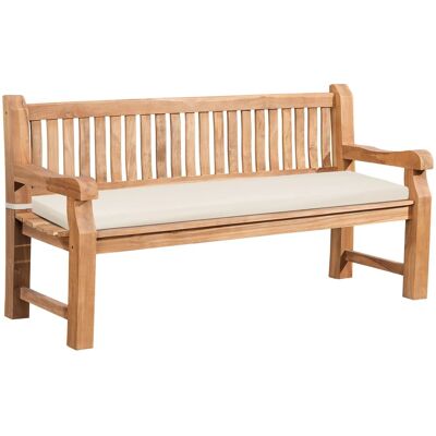 DELUKE Gartenbank Teakbank DABEL Holz Creme 180x61x93cm Holzbank 180cm Mit Sitzkissen Bank Mit Lehne Wetterfest Bank Garten Terrasse DELUKE Gartenbank Teakbank DABEL Holz Creme 180x61x93cm Holzbank 180cm Mit Sitzkissen Bank Mit Lehne Wetterfest Bank Garten Terrasse