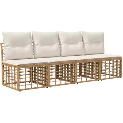 vidaXL 4-Sitzer Garten-Sofa ohne Armlehnen 4 Stk Natur Poly-Rattan 42026736 vidaXL 4-Sitzer Garten-Sofa ohne Armlehnen 4 Stk Natur Poly-Rattan 42026736