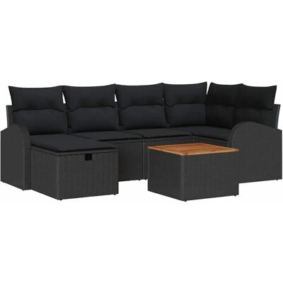 Unknown - 7P Sofa Set - Black - Gartenmöbel-Set Unknown - 7P Sofa Set - Black - Gartenmöbel-Set