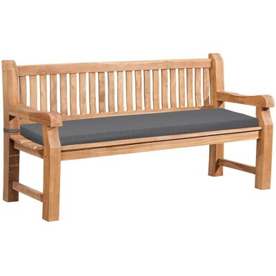 DELUKE Gartenbank Teakbank DABEL Holz Dunkelgrau 180x61x93cm Holzbank 180cm Mit Sitzkissen Bank Mit Lehne Wetterfest Bank Garten Terrasse DELUKE Gartenbank Teakbank DABEL Holz Dunkelgrau 180x61x93cm Holzbank 180cm Mit Sitzkissen Bank Mit Lehne Wetterfest Bank Garten Terrasse