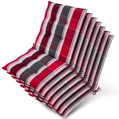 Beautissu 7x Niederlehner Sun-NL Auflage 100x50x8cm Rot-Anthrazit-Gestreift Beautissu 7x Niederlehner Sun-NL Auflage 100x50x8cm Rot-Anthrazit-Gestreift