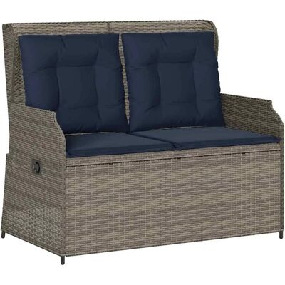 vidaXL Gartenbank Grau Poly-Rattan 3394465 vidaXL Gartenbank Grau Poly-Rattan 3394465