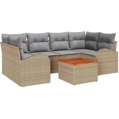 vidaXL Garten-Sofa-Set 7-Tlg Beige Hellgrau 3356201 vidaXL Garten-Sofa-Set 7-Tlg Beige Hellgrau 3356201