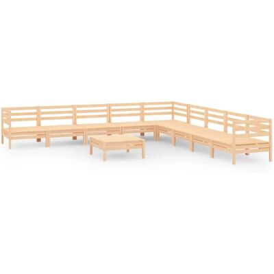 vidaXL Gartensitzgruppe Holz Outdoor Lounge Set 10 Stück Massivholz Kiefer - Gartensitzgruppe vidaXL Gartensitzgruppe Holz Outdoor Lounge Set 10 Stück Massivholz Kiefer - Gartensitzgruppe