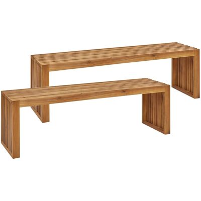 Beliani Gartenbank Heller Holzfarbton 40x150x45 Beliani Gartenbank Heller Holzfarbton 40x150x45