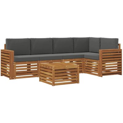 vidaXL Sofagarnituren 6 Tlg Natur und Anthrazit Massivholz Akazie 3374857 vidaXL Sofagarnituren 6 Tlg Natur und Anthrazit Massivholz Akazie 3374857