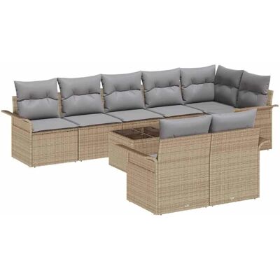 Vidaxl Gartensofa-Set - 9-teiliges Modular Outdoor Beige Grau Vidaxl Gartensofa-Set - 9-teiliges Modular Outdoor Beige Grau