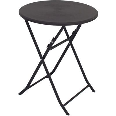 TRUTZHOLM Balkontisch Klapptisch Gartentisch Holzoptik Durchmesser 60cm Grau TRUTZHOLM Balkontisch Klapptisch Gartentisch Holzoptik Durchmesser 60cm Grau