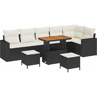 vidaXL Garten-Sofa-Set 9-Tlg Schwarz Poly Rattan 3361635 vidaXL Garten-Sofa-Set 9-Tlg Schwarz Poly Rattan 3361635