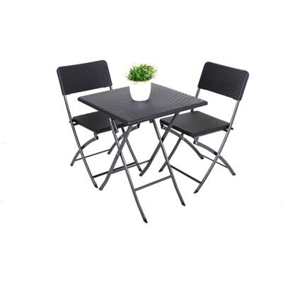 DELUKE Balkonmöbel-Set KAMIL 3-tlg. Rattan-Optik Kunststoff Schwarz Balkon-Set Gartenmöbel-Set Sitzgruppe Balkonstuhl Balkontisch DELUKE Balkonmöbel-Set KAMIL 3-tlg. Rattan-Optik Kunststoff Schwarz Balkon-Set Gartenmöbel-Set Sitzgruppe Balkonstuhl Balkontisch