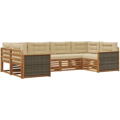 vidaXL Outdoor-Sofagarnitur mit Kissen 6 Stk Natur und Beige 3383771 vidaXL Outdoor-Sofagarnitur mit Kissen 6 Stk Natur und Beige 3383771