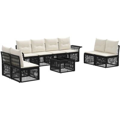 vidaXL Gartensofa-Set 9-Tlg Schwarz Poly-Rattan 3434806 vidaXL Gartensofa-Set 9-Tlg Schwarz Poly-Rattan 3434806