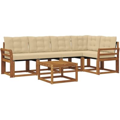 vidaXL Outdoor-Sofagarnitur mit Kissen 6-Tlg Natur und Beige 3368692 vidaXL Outdoor-Sofagarnitur mit Kissen 6-Tlg Natur und Beige 3368692
