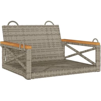 furnicato Hängesessel Grau 63x62x40 cm Poly Rattan furnicato Hängesessel Grau 63x62x40 cm Poly Rattan