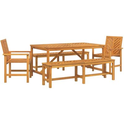 vidaXL 5-Teilige Garten-Essgruppe aus Massivem Akazienholz 3154113 vidaXL 5-Teilige Garten-Essgruppe aus Massivem Akazienholz 3154113