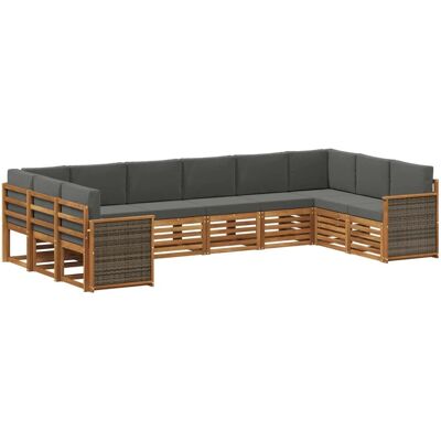 vidaXL Ecksofa Set mit Kissen 7 Stk Natur und Anthrazit 3384888 vidaXL Ecksofa Set mit Kissen 7 Stk Natur und Anthrazit 3384888