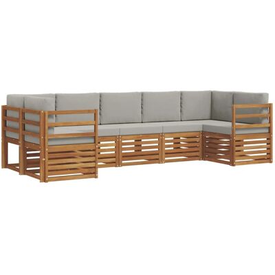 vidaXL Sofagarnituren 7 Tlg Natur und Hellgrau Massivholz Akazie 3375391 vidaXL Sofagarnituren 7 Tlg Natur und Hellgrau Massivholz Akazie 3375391