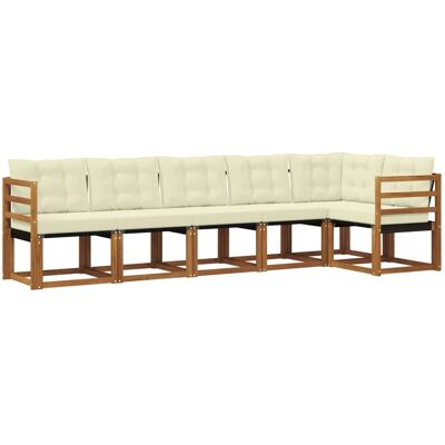vidaXL Outdoor-Sofagarnitur mit Kissen 6-Tlg Natur und Creme 3368701 vidaXL Outdoor-Sofagarnitur mit Kissen 6-Tlg Natur und Creme 3368701