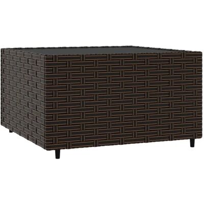 Furnicato Garten-couchtisch Quadratisch Braun 50x50x30 Cm Poly Rattan Furnicato Garten-couchtisch Quadratisch Braun 50x50x30 Cm Poly Rattan