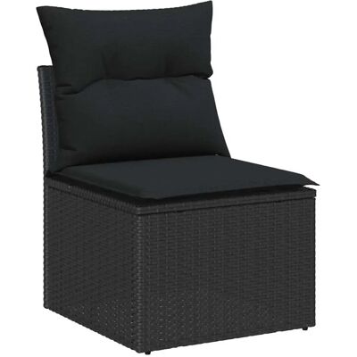 vidaXL 9-Teiliges Garten-Sofa-Set mit Kissen Schwarz Poly Rattan 3347618 vidaXL 9-Teiliges Garten-Sofa-Set mit Kissen Schwarz Poly Rattan 3347618