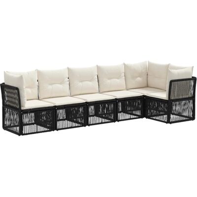 vidaXL Gartensofa-Set 6-Tlg Schwarz Poly-Rattan 3434221 vidaXL Gartensofa-Set 6-Tlg Schwarz Poly-Rattan 3434221