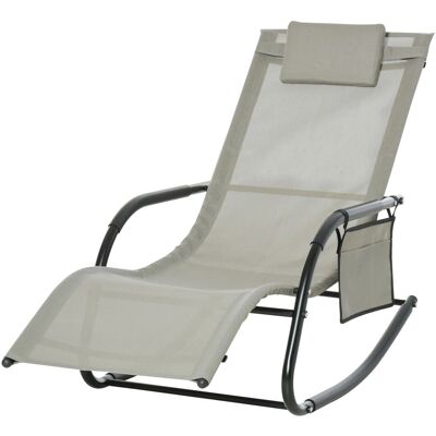 Outsunny Schaukelstuhl Metall Atmungsaktives Mesh 150L x 62B x 88H cm Hellgrau Outsunny Schaukelstuhl Metall Atmungsaktives Mesh 150L x 62B x 88H cm Hellgrau
