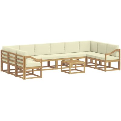 vidaXL Outdoor-Sofagarnitur mit Kissen 11 Stk Weiß und Creme 3388339 vidaXL Outdoor-Sofagarnitur mit Kissen 11 Stk Weiß und Creme 3388339