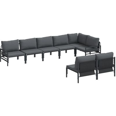 vidaXL Garten-Sofa-Set 8-Tlg Anthrazit Stahl 3378994 vidaXL Garten-Sofa-Set 8-Tlg Anthrazit Stahl 3378994