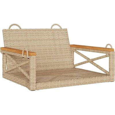 furnicato Hängesessel Beige 63x62x40 cm Poly Rattan furnicato Hängesessel Beige 63x62x40 cm Poly Rattan