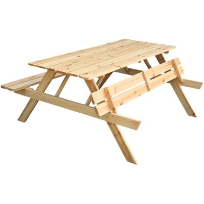 DELUKE Outdoor Picknicktisch KLEIS 140cm Massives Tannenholz Faltbare Sitze Picknickbank Sitzgruppe Aussen Bank Sitzbank Gartenbank DELUKE Outdoor Picknicktisch KLEIS 140cm Massives Tannenholz Faltbare Sitze Picknickbank Sitzgruppe Aussen Bank Sitzbank Gartenbank