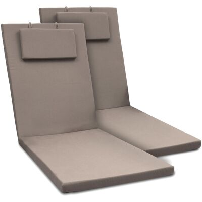 Beautissu 2er Set Gartenliege Auflage Sonnenliege Loft RL 200x60x5cm Taupe Beautissu 2er Set Gartenliege Auflage Sonnenliege Loft RL 200x60x5cm Taupe