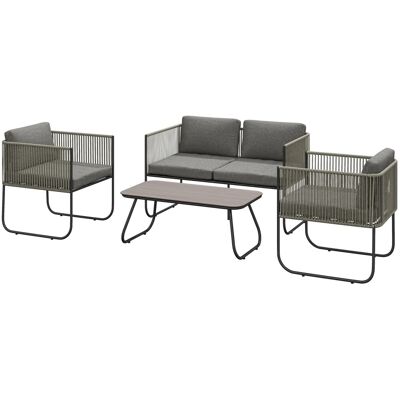 Outsunny Gartenmöbel Set PE-Rattan Stahl 116L x 60B x 69H cm Dunkelgrau Outsunny Gartenmöbel Set PE-Rattan Stahl 116L x 60B x 69H cm Dunkelgrau