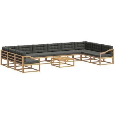 vidaXL Outdoor-Sofagarnitur mit Kissen 11 Stk Weiß und Anthrazit 3387156 vidaXL Outdoor-Sofagarnitur mit Kissen 11 Stk Weiß und Anthrazit 3387156