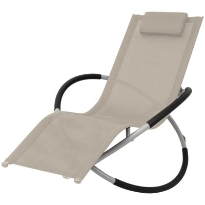 vidaXL Sonnenliege Geometrisch Stahl Creme 47774 vidaXL Sonnenliege Geometrisch Stahl Creme 47774