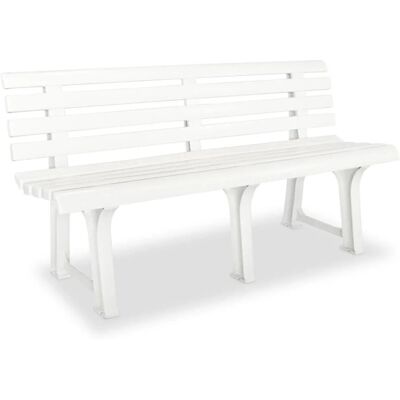 DELUKE Parkbank KATO 145,5cm Kunststoff Weiß Gartenbank Wetterfest Terrassenbank 3 Sitzer Sitzbank Rückenlehne DELUKE Parkbank KATO 145,5cm Kunststoff Weiß Gartenbank Wetterfest Terrassenbank 3 Sitzer Sitzbank Rückenlehne