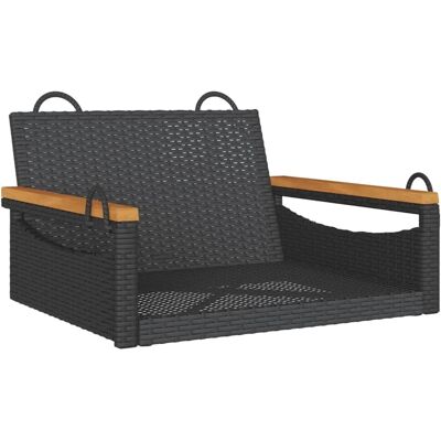 furnicato Hängesessel Schwarz 63x62x40 cm Poly Rattan furnicato Hängesessel Schwarz 63x62x40 cm Poly Rattan