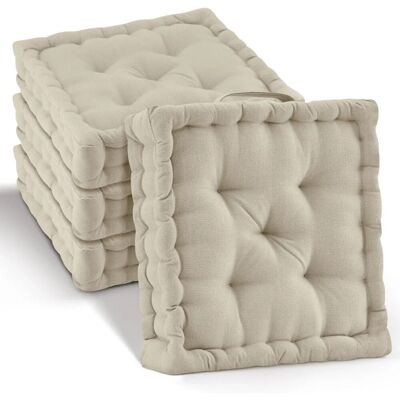 Beautissu Mila Stuhlkissen 40x40x8cm Leinen 4tlg Beautissu Mila Stuhlkissen 40x40x8cm Leinen 4tlg