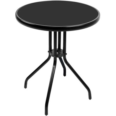 Lex Bistrotisch Balkontisch Gartentisch Terrassentisch Glastisch Schwarz ⌀ 60 cm Lex Bistrotisch Balkontisch Gartentisch Terrassentisch Glastisch Schwarz ⌀ 60 cm