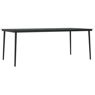 Furnicato Garten-esstisch Schwarz 200x100x74 Cm Stahl Und Glas Furnicato Garten-esstisch Schwarz 200x100x74 Cm Stahl Und Glas
