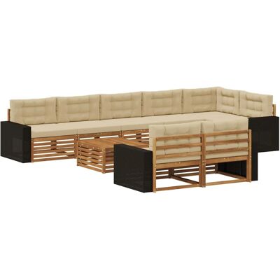 vidaXL Outdoor-Sofagarnitur mit Kissen 9 Stk 3383546 vidaXL Outdoor-Sofagarnitur mit Kissen 9 Stk 3383546