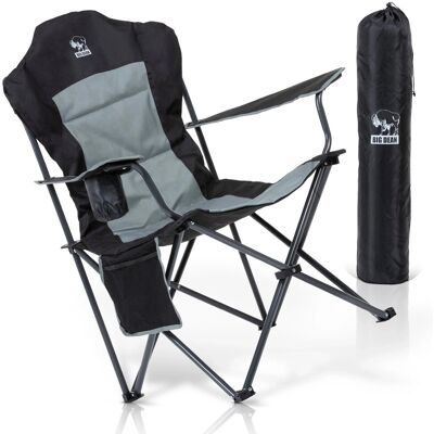 BigDean Luxus Campingstuhl Faltbar 160 KG Belastbar Ultragroß Mit Hochlehner Bequem Gepolster Klappstuhl BigDean Luxus Campingstuhl Faltbar 160 KG Belastbar Ultragroß Mit Hochlehner Bequem Gepolster Klappstuhl