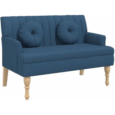 vidaXL Sitzbank mit Kissen Blau 113x64,5x75,5 cm Stoff 372136 vidaXL Sitzbank mit Kissen Blau 113x64,5x75,5 cm Stoff 372136