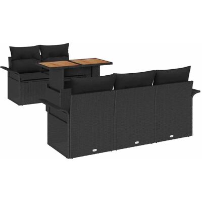 vidaXL Garten-Sofa-Set mit Speicher 6-Tlg Schwarz Poly Rattan 3358011 vidaXL Garten-Sofa-Set mit Speicher 6-Tlg Schwarz Poly Rattan 3358011