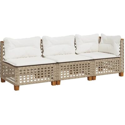 Vidaxl Gartensofa 3-Sitzer Beige - Gartenmöbel Vidaxl Gartensofa 3-Sitzer Beige - Gartenmöbel